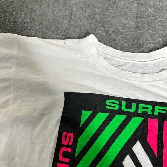 Vintage 80s Surf California Short Sleeve T Shirt Men’s Size Medium White - Picture 5 of 9